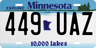 MN license plate 449UAZ