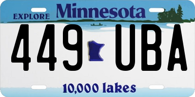MN license plate 449UBA