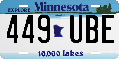 MN license plate 449UBE