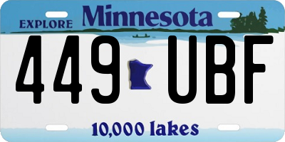 MN license plate 449UBF