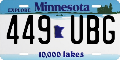 MN license plate 449UBG