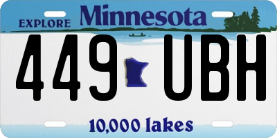 MN license plate 449UBH