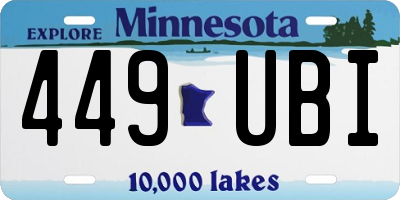 MN license plate 449UBI