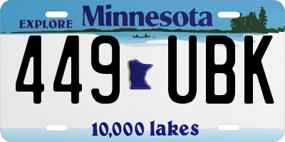 MN license plate 449UBK