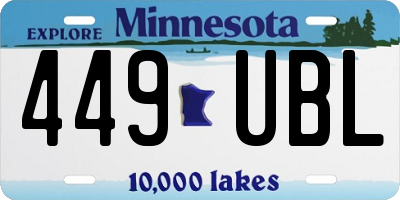 MN license plate 449UBL