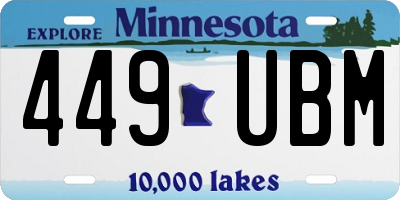 MN license plate 449UBM