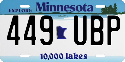 MN license plate 449UBP