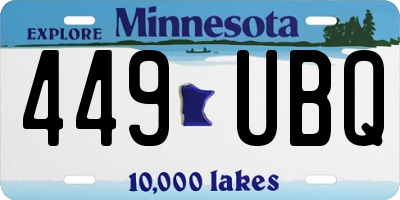 MN license plate 449UBQ