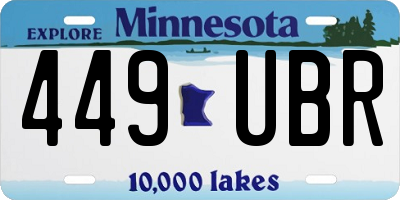 MN license plate 449UBR