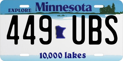 MN license plate 449UBS