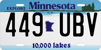 MN license plate 449UBV