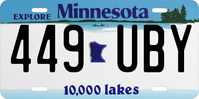 MN license plate 449UBY