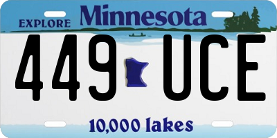 MN license plate 449UCE