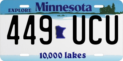 MN license plate 449UCU