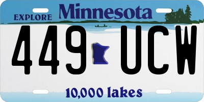 MN license plate 449UCW