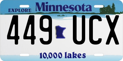 MN license plate 449UCX