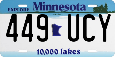 MN license plate 449UCY