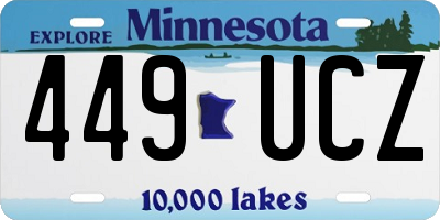 MN license plate 449UCZ