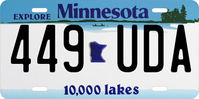 MN license plate 449UDA