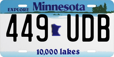 MN license plate 449UDB