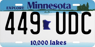 MN license plate 449UDC