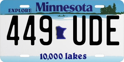 MN license plate 449UDE