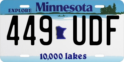 MN license plate 449UDF