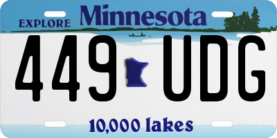 MN license plate 449UDG