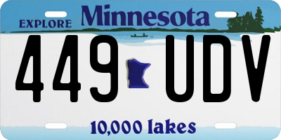 MN license plate 449UDV