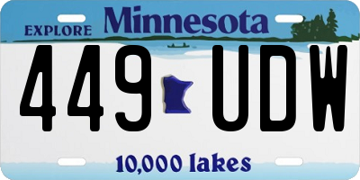 MN license plate 449UDW