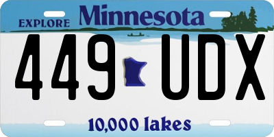 MN license plate 449UDX