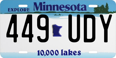 MN license plate 449UDY