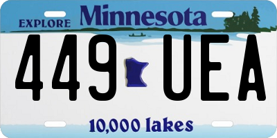 MN license plate 449UEA