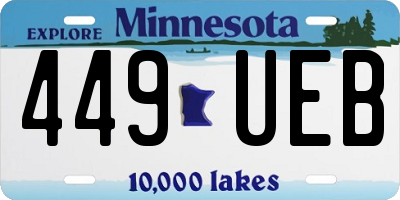 MN license plate 449UEB