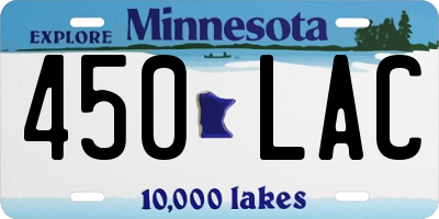 MN license plate 450LAC