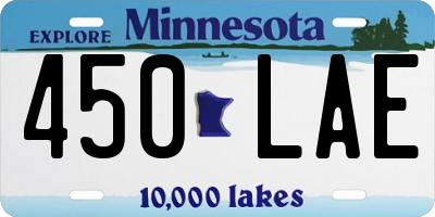 MN license plate 450LAE