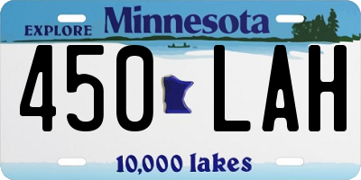 MN license plate 450LAH