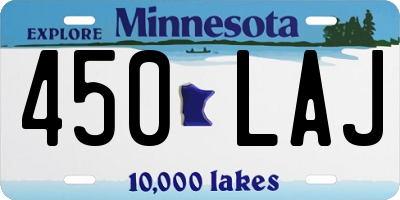 MN license plate 450LAJ