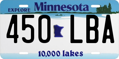 MN license plate 450LBA