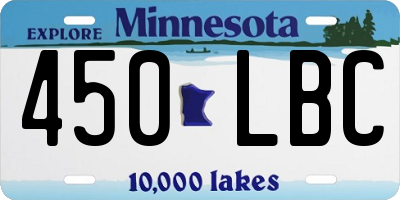 MN license plate 450LBC
