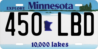 MN license plate 450LBD