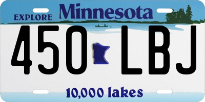MN license plate 450LBJ
