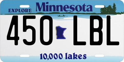 MN license plate 450LBL