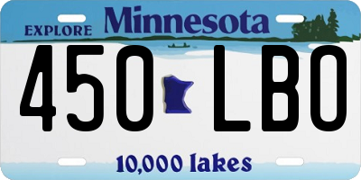 MN license plate 450LBO