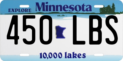 MN license plate 450LBS
