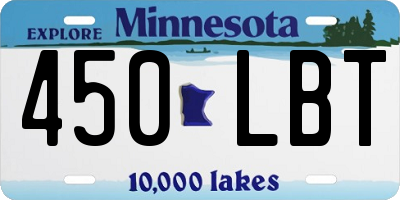 MN license plate 450LBT