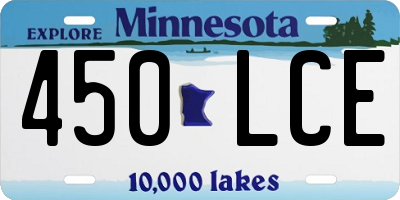 MN license plate 450LCE