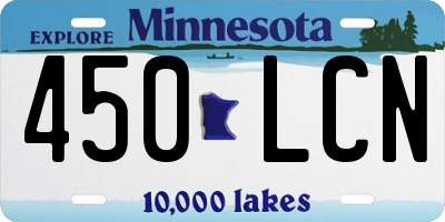 MN license plate 450LCN