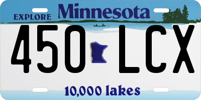 MN license plate 450LCX