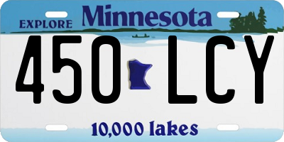 MN license plate 450LCY